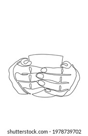 С taza de café de una línea. dibujo manual simple, tema de café para ir, ilustración de arte de línea.