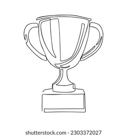 One Line Cup, Prize Drawing, Continuous modern illustration
