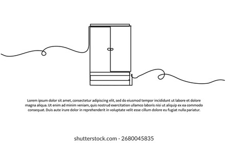 Una línea de armario. Abstractas línea continua mínima.