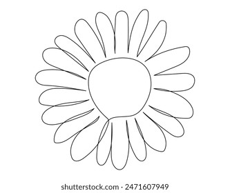Eine Zeile Gänseblümchen mit editierbarem Strich. Kamille durchgehende Umriss-Art-Zeichnungsstil. Minimalistische schwarze lineare Skizze. Vektorillustration.