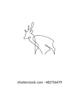 One Line Deer Design Silhouette Hand Stock Vector (Royalty Free ...