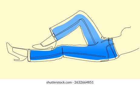 One Line Denim: Minimalist Vector Art of Jeans