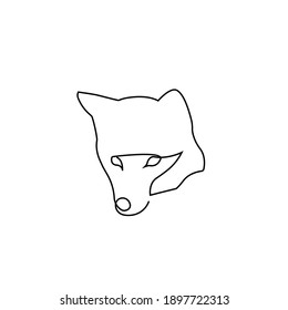 One line design fox. Minimalism style. Vector icon animal