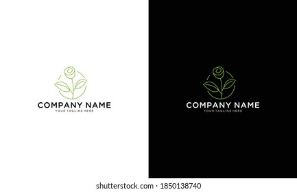 Silueta de diseño de una línea de flores.ilustración vectorial