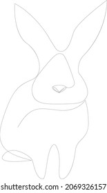 Una silueta de diseño de línea de liebre. Vector