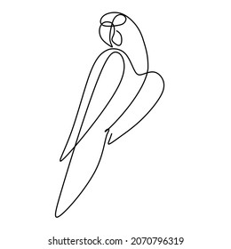 One Line Design Silhouette Of Parrot.hand Drawn Minimalism Style.vector Illustration
