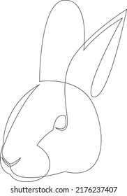 Silueta de diseño de una línea de conejo. Estilo minimalista de línea continua dibujado a mano. Ilustración vectorial.