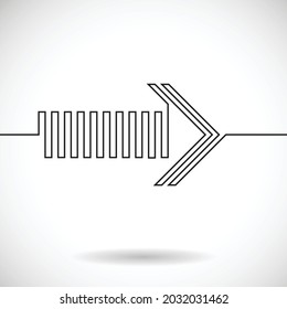 One Line Design . Vector Arrow Background.Abstract Geometrical illustration.