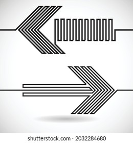 One Line Design . Vector Arrow Background.Abstract Geometrical illustration.