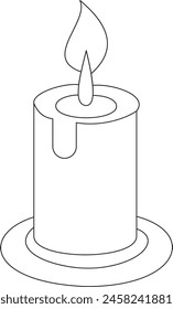 One line dessert. Continuous line birthday cake with candles, monoline sweet food concept. Vector art illustration