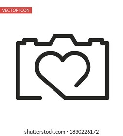 one line doddle camera sign vector eps10