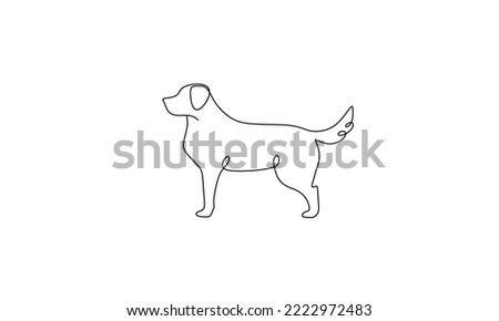 one line dog. continuous line sketch. vector illustration