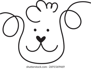 one line dog face drawing minimalist line art continuous line pet illustration modern design cute puppy outline simple vector animal logo elegant art sketch