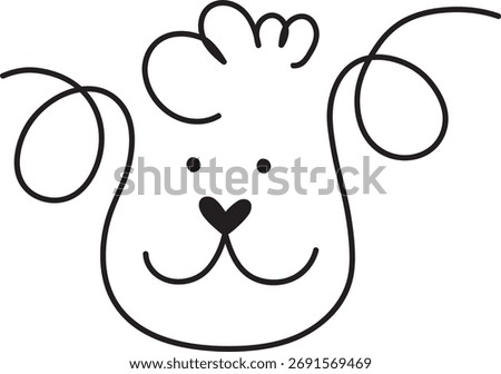 one line dog face drawing minimalist line art continuous line pet illustration modern design cute puppy outline simple vector animal logo elegant art sketch