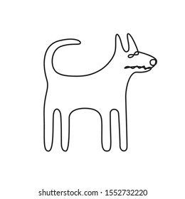 One line dog vector illustration