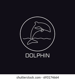 One line dolphin logo. Minimalistic illustartion