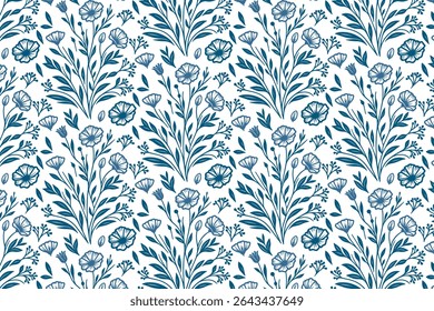 desenho de uma linha de flores abstratas com layout sem costura para embrulhar coberturas de travesseiro têxtil e projetos de tecido de moda de cozinha

