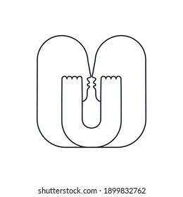 One Line Drawing Abstract Humans. Contemporary Modern Flat Vector Illustration. Continuous Line Art of Kissing Couple Portrait. Minimalist Contour. Poster, Wall Art, Tote Bag, Mobile Case. 