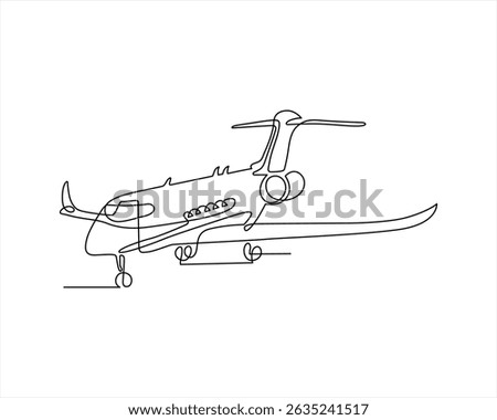 One line drawing of airplane flying on the sky line art hand drawn sketch paper airplane Single one line art of jet plane aero modeling remote control Vector illustration Free Vector