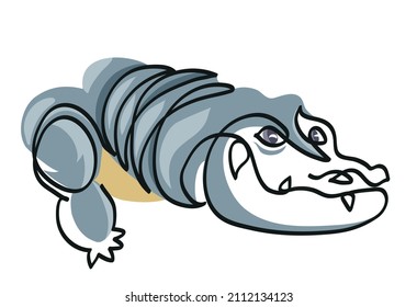 One line drawing of alligator.
One continuous line drawing of crocodile wild animal concept.
