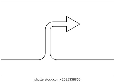 Um desenho de uma linha de símbolo de seta desenho de seta de uma única linha contínua ilustração vetorial