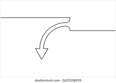 Um desenho de uma linha de símbolo de seta desenho de seta de uma única linha contínua ilustração vetorial