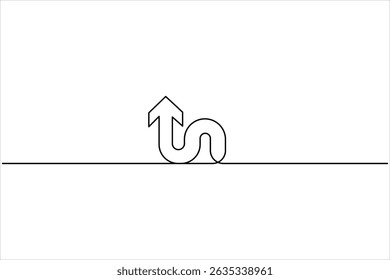 Um desenho de uma linha de símbolo de seta desenho de seta de uma única linha contínua ilustração vetorial