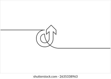 Um desenho de uma linha de símbolo de seta desenho de seta de uma única linha contínua ilustração vetorial