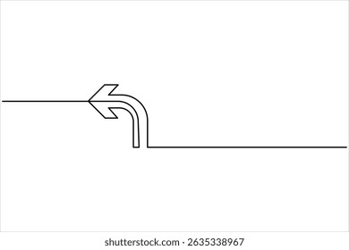 Um desenho de uma linha de símbolo de seta desenho de seta de uma única linha contínua ilustração vetorial