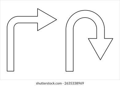 Um desenho de uma linha de símbolo de seta desenho de seta de uma única linha contínua ilustração vetorial