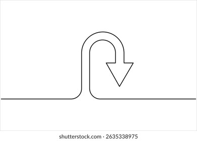 Um desenho de uma linha de símbolo de seta desenho de seta de uma única linha contínua ilustração vetorial
