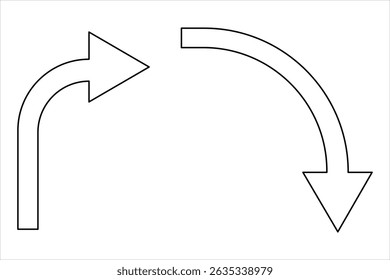 Um desenho de uma linha de símbolo de seta desenho de seta de uma única linha contínua ilustração vetorial