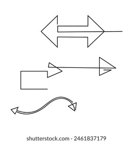 One line drawing of arrows Left and right linear arrows continuous line art illustration vector design