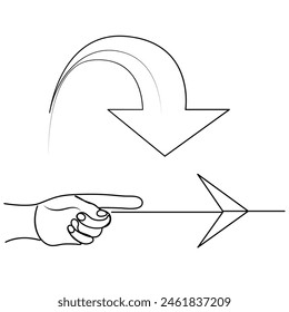 One line drawing of arrows Left and right linear arrows continuous line art illustration vector design