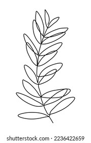 one line drawing art. Continuous line drawing leaf Concept hand drawing sketch line.