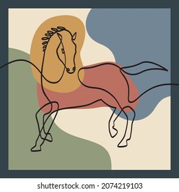 One Line Drawing Art of Horse