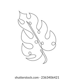 One line drawing of autumn leaf. Autumn script font and leaves isolated on white background vector illustration.
