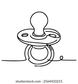 one line drawing baby pacifier vector illustration template design