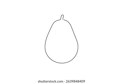 One line drawing background. Continuous line drawing of avocado. Vector illustration.  Continuous line drawing of avocado, continuous line of avocado fruit.