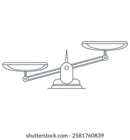 One Line Drawing of a Balance Scale