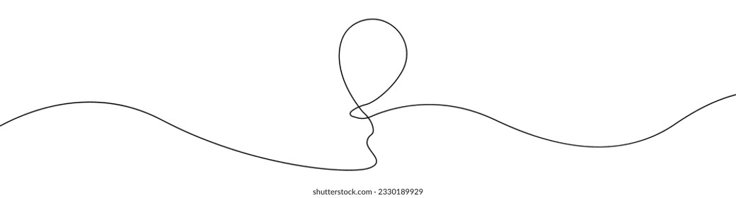 Un plano de línea Vector de globo. Icono lineal del vector de línea de una sola línea de globo. Diseño de línea de contorno de globo. Ilustración vectorial.