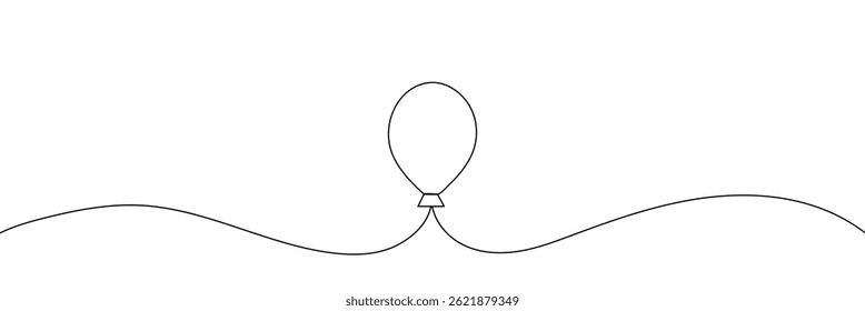 Un dibujo de línea Vector de globo. Icono lineal de Vector de una sola línea de globo. Diseño de línea de contorno de globo. Ilustración vectorial. EPS 10.