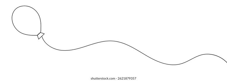 One line drawing Balloon vector. Balloon single line vector linear icon. Balloon outline line design. Vector illustration. EPS 10 .
