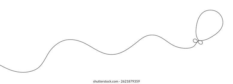Un dibujo de línea Vector de globo. Icono lineal de Vector de una sola línea de globo. Diseño de línea de contorno de globo. Ilustración vectorial. EPS 10.