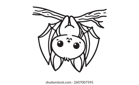 One line drawing of a bat.