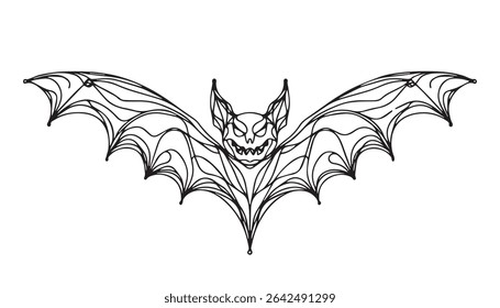 One line drawing of a bat.