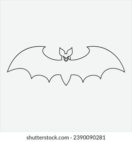 One line drawing bat art vector illustration