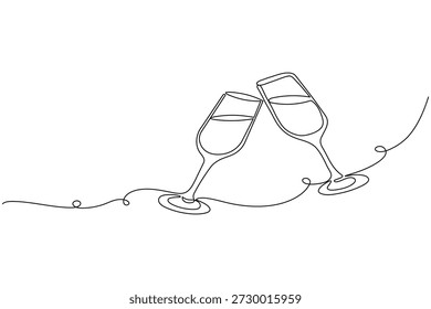 Um desenho de linha de uma garrafa de bebida no estilo minimalista
