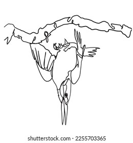 one line drawing bird vector, Illustration minimalism birds flying on the sky. Concept of freedom animal hand drawn sketch design. Simplicity style. Botanical and birds wall art vector. Earth care.