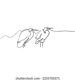 one line drawing bird vector, Illustration minimalism birds flying on the sky. Concept of freedom animal hand drawn sketch design. Simplicity style. Botanical and birds wall art vector. Earth care.